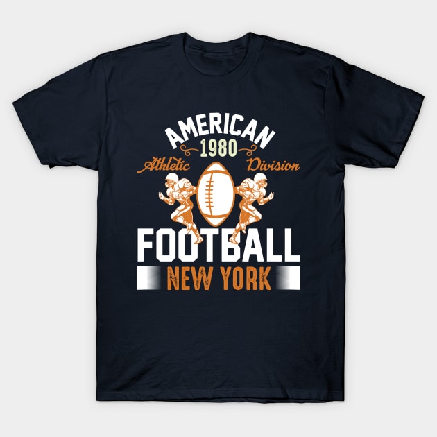 American 1980 Athletic Division Football New York T-Shirt by monstercute